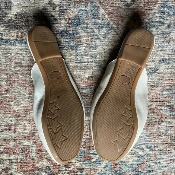 Ivory Leather Mule Loafer Slides Enzo Testoni Size 8 39 Quiet Luxury Preppy - Picture 7 of 13